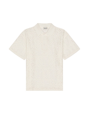 Bound Piaza Lace Polo in White. Size M, S, XL/1X.