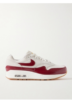 Nike - Air Max 1 ’87 Lx Nbhd Croc-effect Leather-trimmed Suede Sneakers - Off-white - US5,US5.5,US6,US6.5,US7,US7.5,US8,US8.5,US9,US9.5,US10,US10.5,US11,US11.5,US12