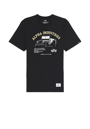 ALPHA INDUSTRIES Jeep Tee in Black. Size M, S.