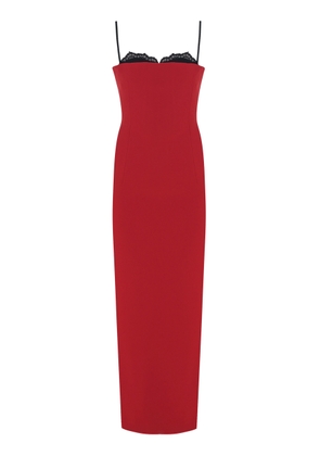The New Arrivals Ilkyaz Ozel - Noélie Lace-Trimmed Dress - Red - FR 36 - Moda Operandi