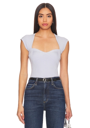 SIMKHAI Abia Cropped Tee in Baby Blue. Size M, S, XS.