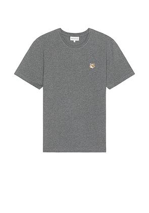 Maison Kitsune Fox Head Patch Regular T-shirt in Grey. Size M, S, XL/1X.
