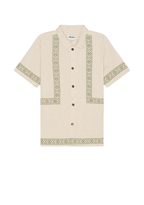 Rhythm Border Shirt in Cream. Size M, S, XL/1X.