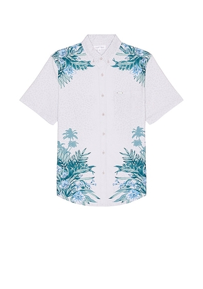 Vintage Summer Mens Stretch Button Up Shirt in Beige. Size S, XXL/2X.