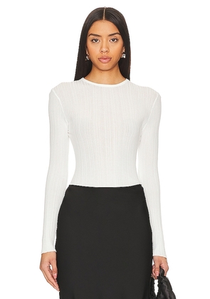Rue Sophie Harley Sheer Sweater in White. Size M, S, XS.
