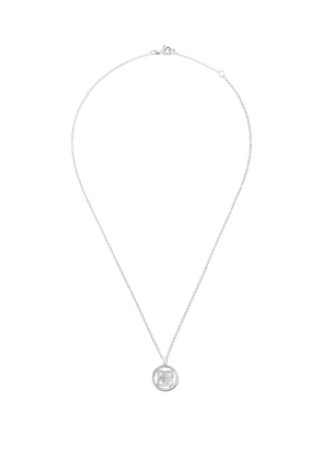 De Beers Jewellers 18kt white gold Enchanted Lotus Openwork Medal diamond necklace - Silver