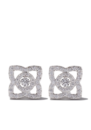 De Beers Jewellers 18kt white gold Enchanted Lotus diamond stud earrings - Silver
