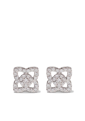 De Beers Jewellers 18kt white gold Enchanted Lotus diamond small stud earrings - Silver