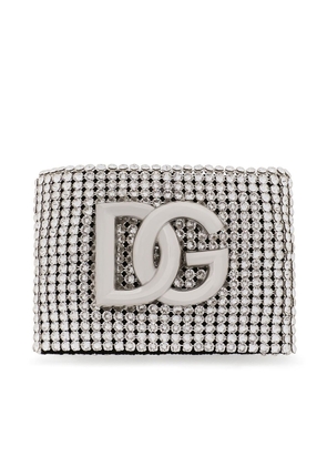 Dolce & Gabbana DG-logo crystal mesh bracelet - Silver
