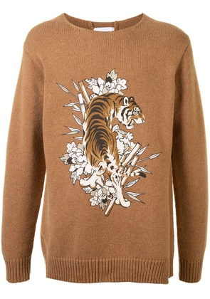 Ports V Tiger knit jumper - Brown