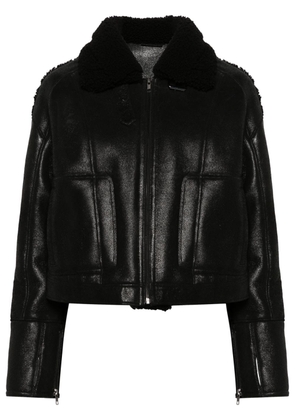 Manokhi Elea shearling biker jacket - Black