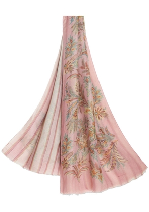 ETRO floral-print frayed scarf - Pink