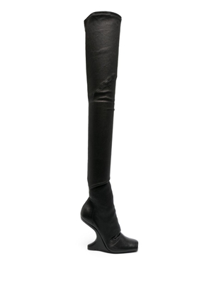 Rick Owens Cantilever 12mm above-knee boots - Black