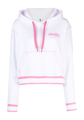 Moschino logo-print cotton hoodie - White
