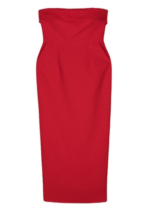 The New Arrivals Ilkyaz Ozel Rhea strapless midi dress - Red