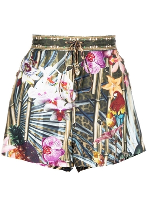 Camilla floral-print utility shorts - Multicolour