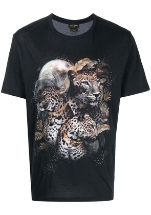 Camilla leopard-motif cotton T-Shirt - Black