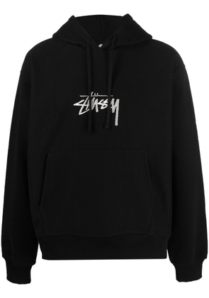 Stüssy logo-print pullover hoodie - Black