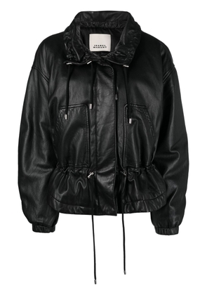 ISABEL MARANT drawstring-waist leather jacket - Black