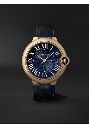 Cartier - Ballon Bleu de Cartier Automatic 42mm 18-Karat Pink Gold and Alligator Watch, Ref. No. WGBB0036 - Men - Blue