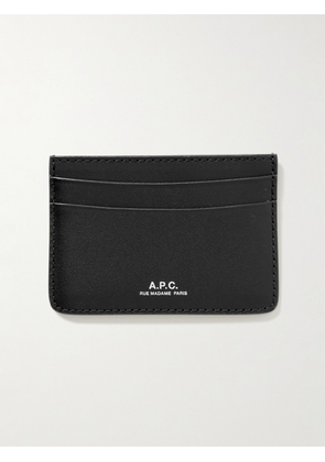 A.P.C. - Logo-Debossed Leather Cardholder - Men - Black