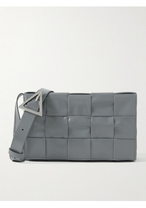 Bottega Veneta - Cassette Intrecciato Leather Messenger Bag - Men - Gray