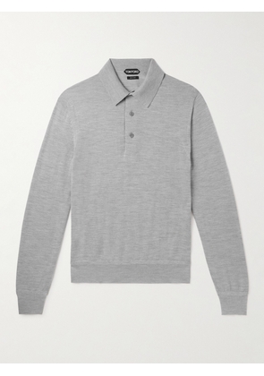 TOM FORD - Cashmere and Silk-Blend Polo Shirt - Men - Gray - IT 44