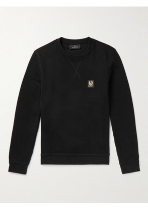Belstaff - Logo-Appliquéd Garment-Dyed Cotton-Jersey Sweatshirt - Men - Black - S
