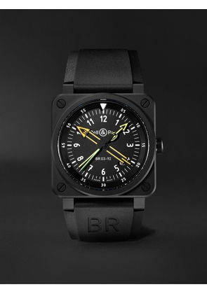 Bell & Ross - BR 03-92 Radiocompass Limited Edition Automatic 42mm Ceramic and Rubber Watch, Ref. No. BR0392-RCO-CE/SRB - Men - Black