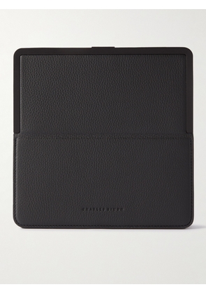 Charles Simon - Logo-Print Full-Grain Leather Travel Wallet - Men - Black