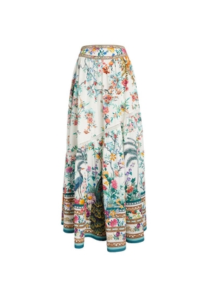 Camilla Cotton Plumes And Parterres Maxi Skirt