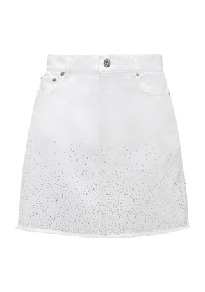 Jw Anderson Denim Crystal-Embellished Mini Skirt