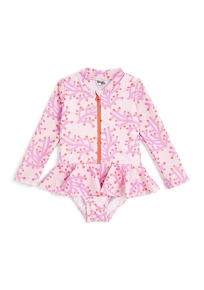 The Bonnie Mob Coral Zip-Front Long-Sleeve Swimsuit (2-4 Years)