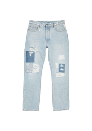 Palm Angels Distressed Patch Slim Jeans