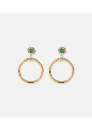Ileana Makri Endless 18kt gold hoop earrings with diamonds and emeralds