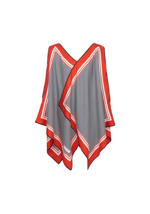 Asymmetrical monogrammed scarf dress