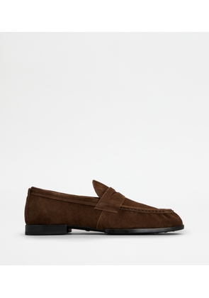 Tod's - Loafers in Suede, BROWN, 10 - Shoes