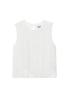 Off-sequinned sleeveless top