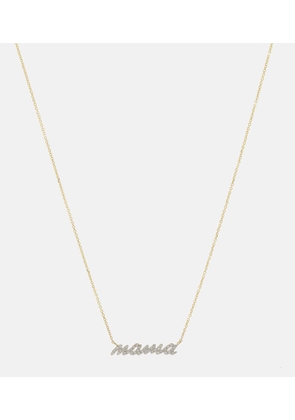 Stone and Strand Hey Mama 10kt gold necklace with diamonds