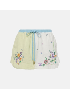 Alémais Willa embroidered linen shorts
