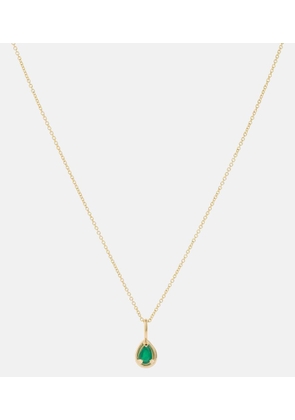 Stone and Strand Bonbon 14kt gold pendant necklace with emerald