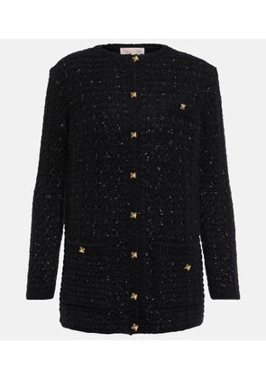 Valentino Sequined mohair-blend cardigan