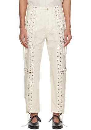 Craig Green White Lace-Up Trousers