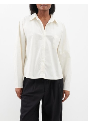 Deiji Studios - The Curved Cotton-poplin Pyjama Shirt - Womens - Off White - M