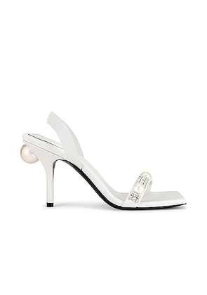 Givenchy G Woven Show Pearl Sling Back 90 Sandal in Ivory - Ivory. Size 39 (also in ).