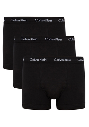 Calvin Klein Stretch-cotton Trunks - set of Three - Bright Black - S