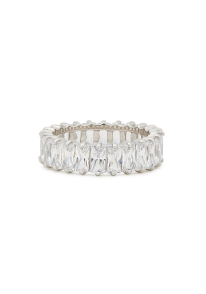 Rosie Fortescue Crystal-embellished White Rhodium-plated Ring - Silver