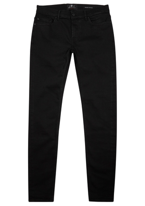 7 For All Mankind Ronnie Luxe Performance+ Tapered-leg Jeans - Black - W33