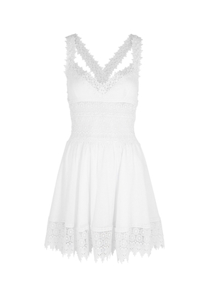 Charo Ruiz Marilyn Lace-trimmed Cotton-blend Mini Dress - White - S