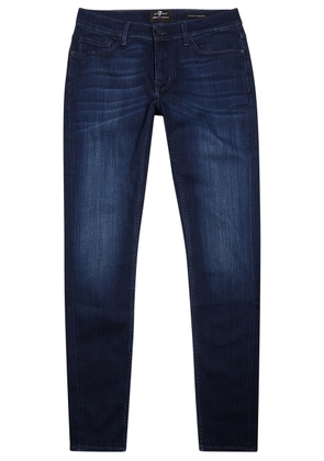 7 For All Mankind Ronnie Luxe Performance+ Tapered-leg Jeans - Dark Blue - 40 (W40 / Xxxl)